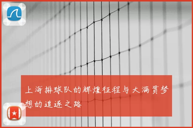 上海排球队的辉煌征程与大满贯梦想的追逐之路